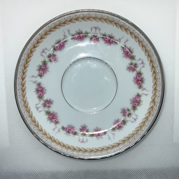 RC TEACUP & SAUCER VINTAGE 1960s PATTERN NORITAKE 564 VICTORIAN ROSES LAUREL - Picture 12 of 17